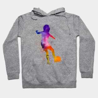 Woman footballer in watercolor Hoodie